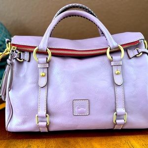 Dooney & Bourke Leather Florentine lavender Large Satchel Handbag.